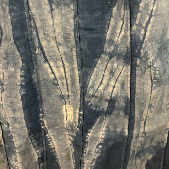 Shibori Mokume Hand Dyed Stitched Indigo Maxi Skirt Embroidered Japanese Tie Dye - Picture 7 of 7